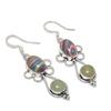 Rainbow Calsilica Gemstone 925 Sterling Silver Jewelry Earring 2.36" KJ-859