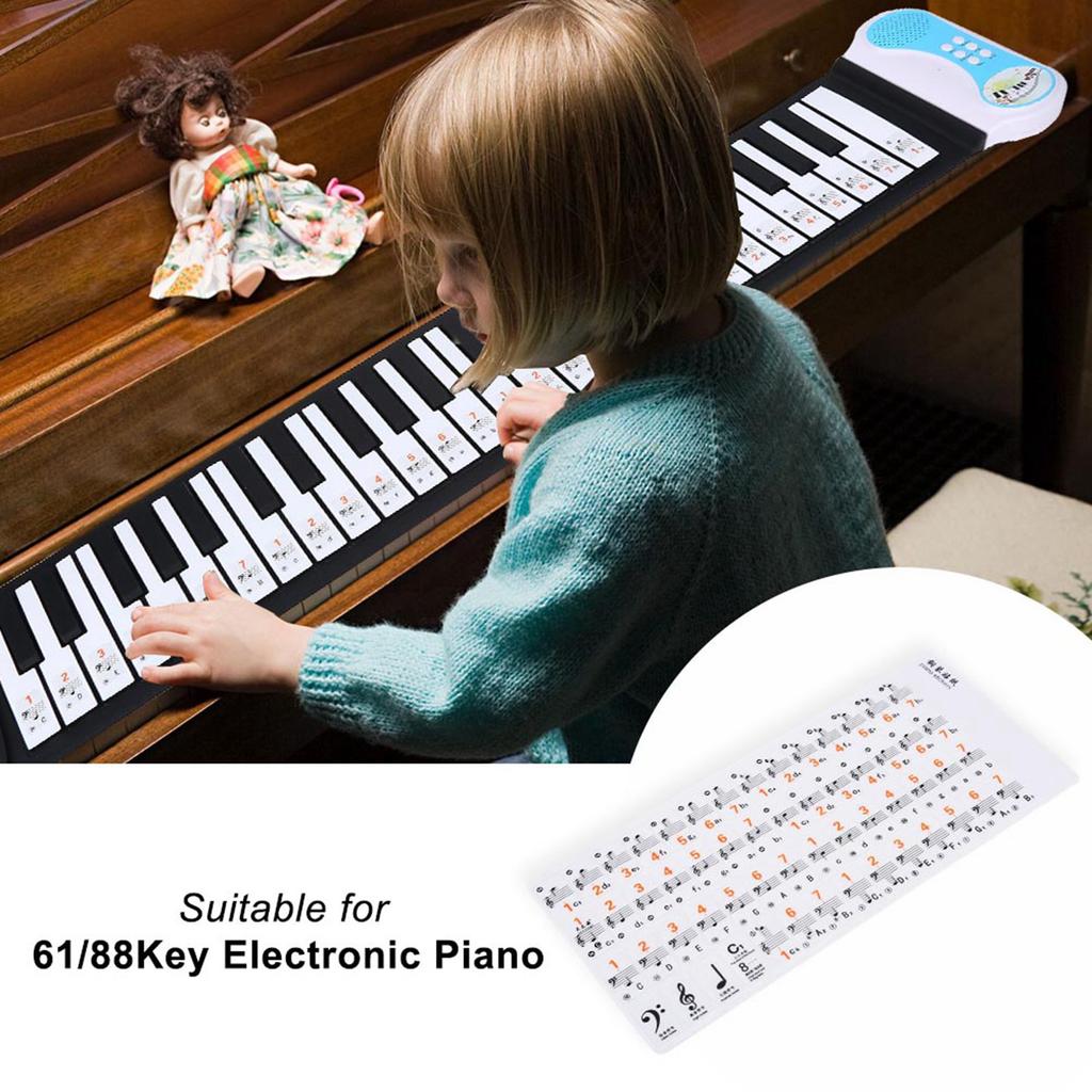 Transparent Removable Piano Key Board Sticker for 61 88 Key Electronic Pianos