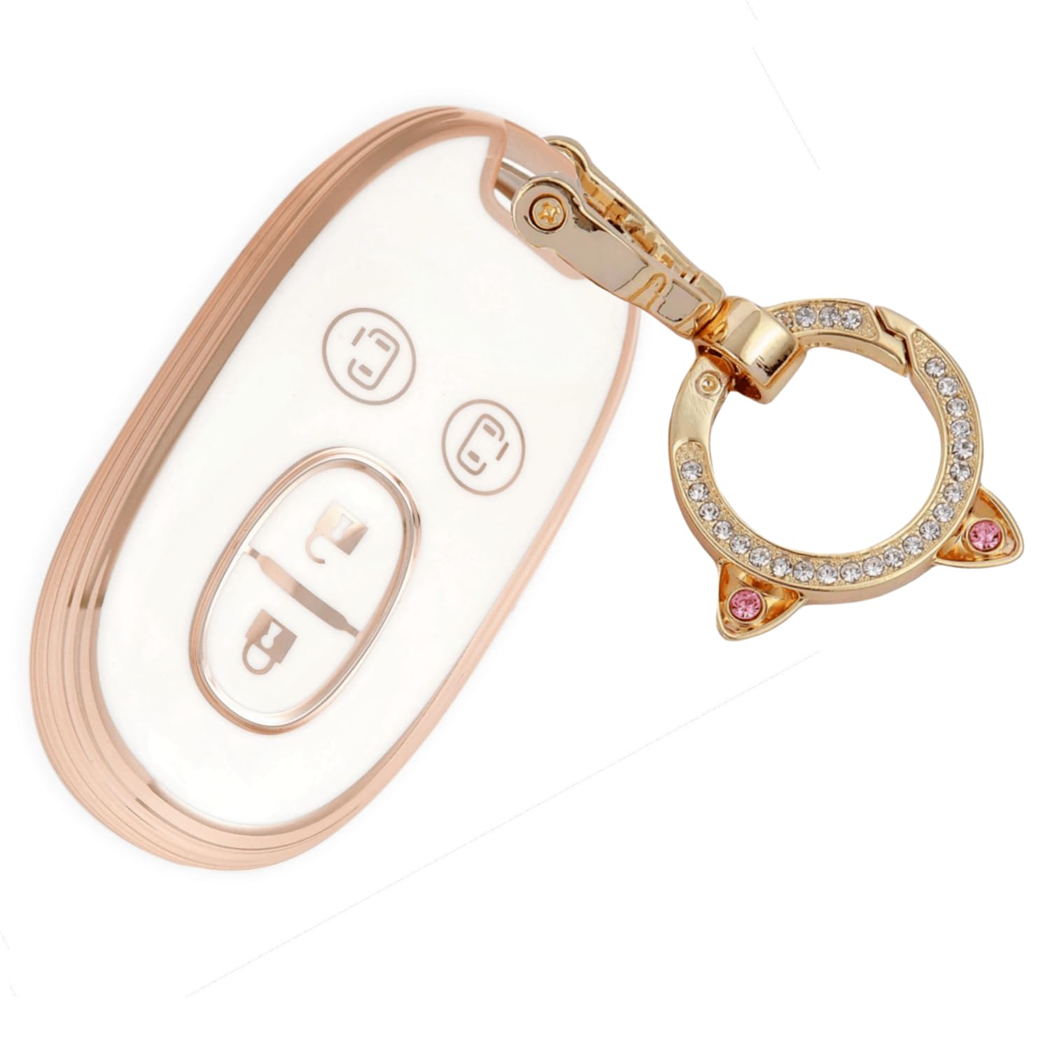 ZANEKO Alto Key Case Compatible Suzuki Wagon R Key Cover Lukes Smart Key Case Key Holder, Gold White A ZA-MEK-lmD4-GoldWhite белый
