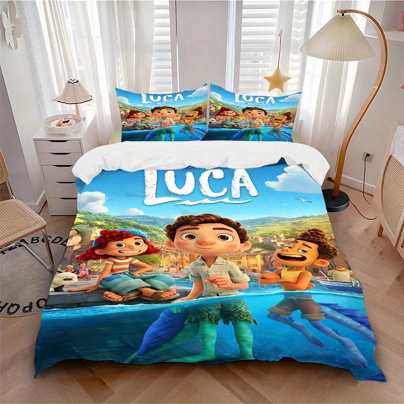 

3pcs Luca Disney 1 Cover+2 Pillowcases, Pillow Inserts Not Included, Machine Washable, All-Season Use, Teen and Adult Rooms122 135x200cm
