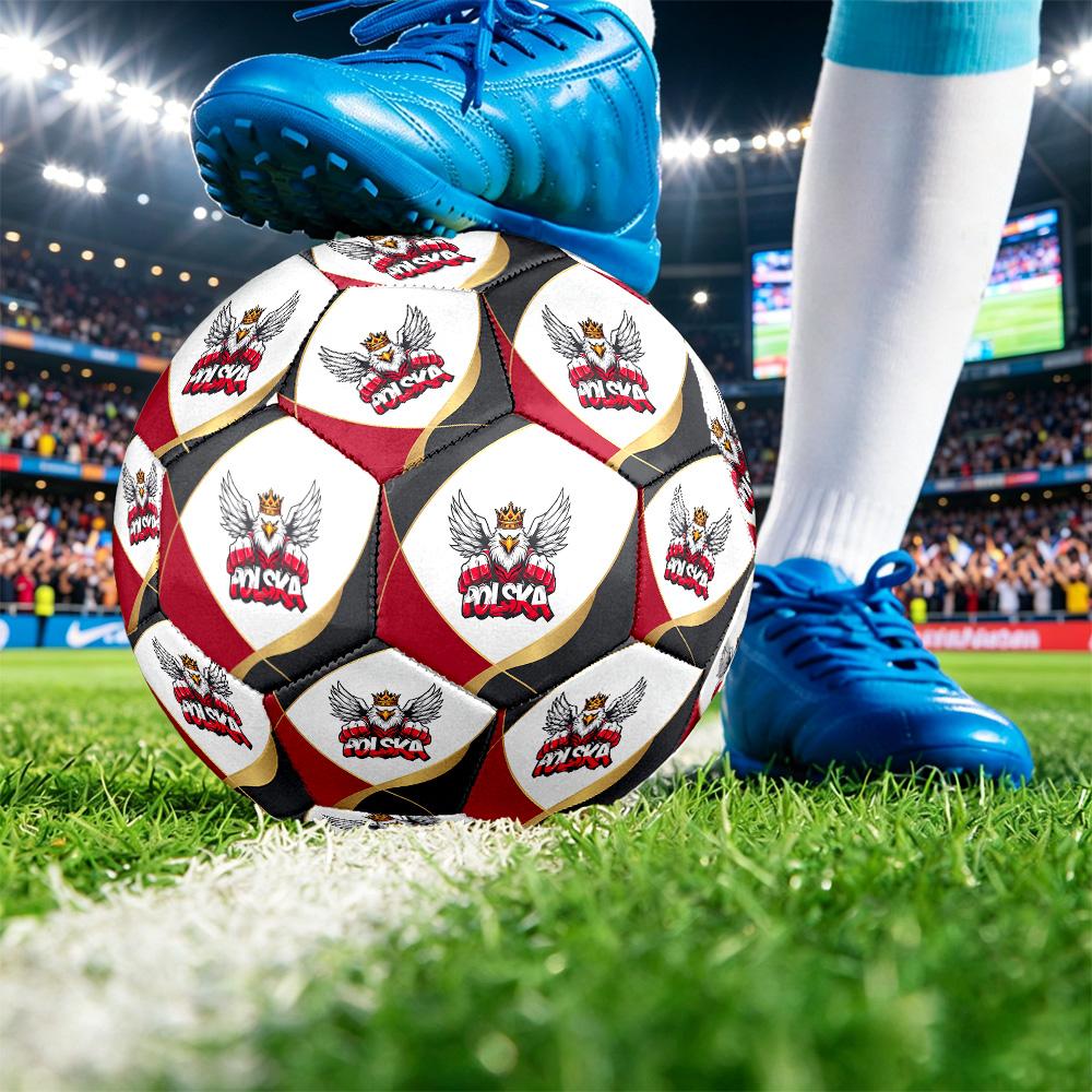 Poland Football Printed Size 5 Soccer Ball Wear Resistant Standard Adult Training Football Fan Gift for Indoor Outdoor Match Sports