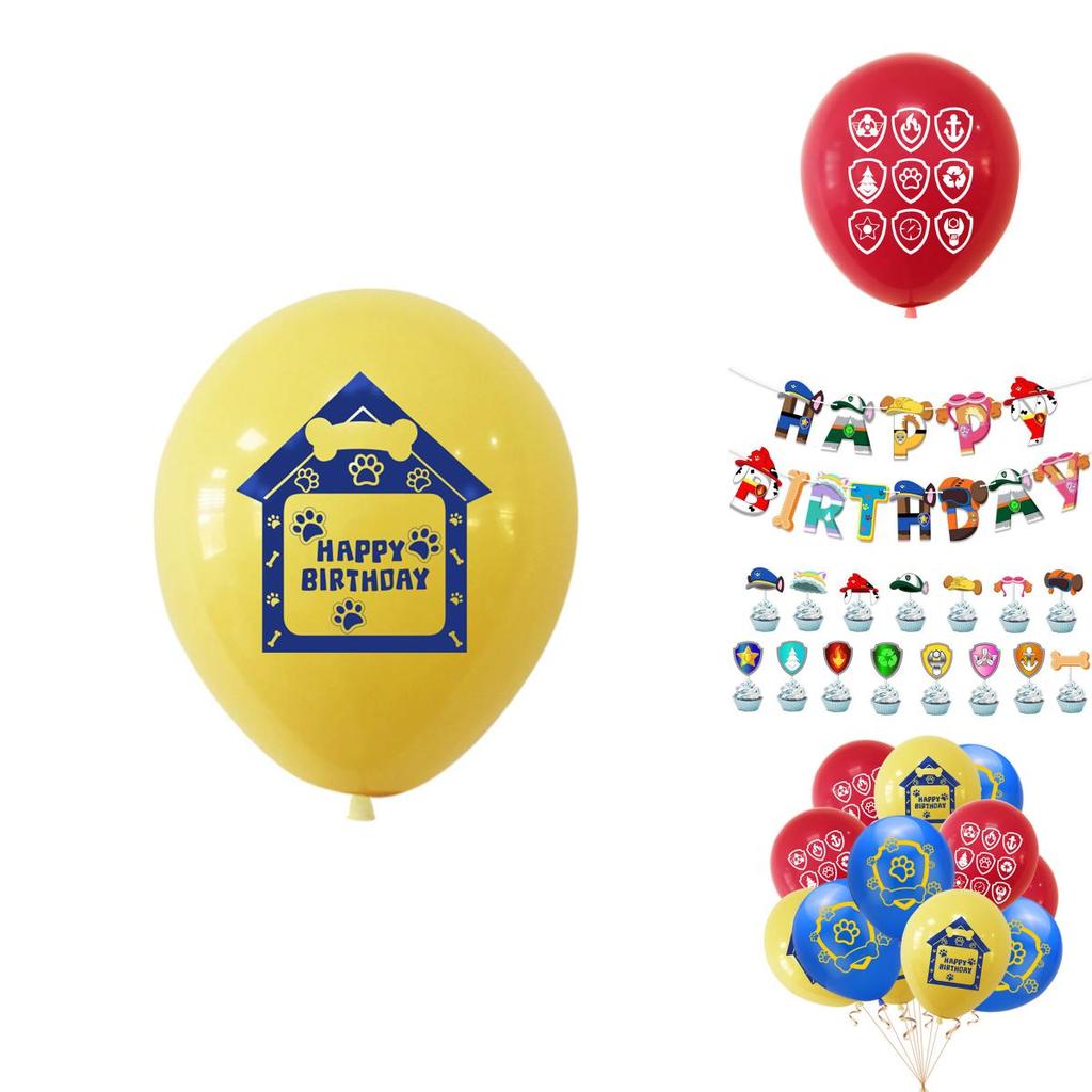 Paw Patrol Kids Birthday Party Decoration Set Featuring Colorful Balloons And Cute Banner