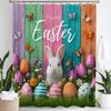 Happy Easter Eggs Cartoon Waterproof Shower Curtain Bathroom Curtain,Hanging Curtain 12 Hooks Decoration Machine Washable