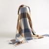 Faux Cashmere Scarf with Plaid Pattern, Thick and Warm, Long Length, Perfect for Autumn and Winter Seasons.