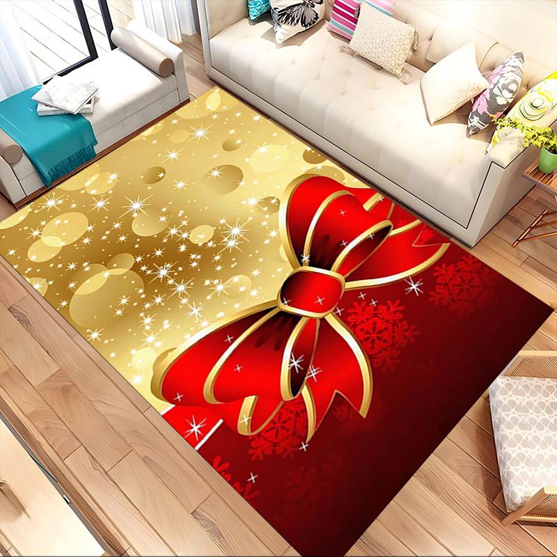 Christmas bow Crystal Velvet chair mat Area Rug - Non-Slip, Floor Mat, Office Desk Chair Rugs, Bedroom Decor.Christmas Gift-1106128