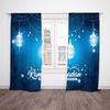Dark Blue Ramadan Theme Printed Curtain Polyester Material Suitable Bedroom Living Room Study Curtains Set Of 2 Made Area Decor