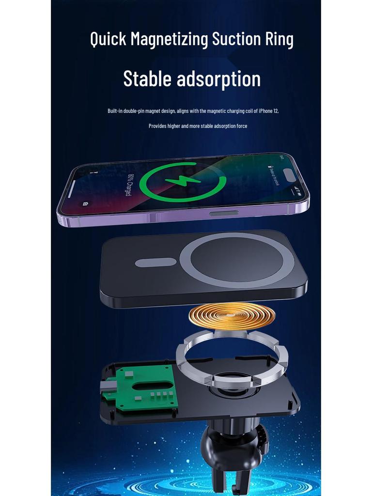 C22 Magnetic Wireless Car Charger for Apple Phones - Vent Mount Holder