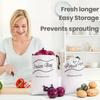 Potato Onion Storage Bag Keep Fresh Vegetable Fruit Organizer Drawstring Canvas Bags Reusable Sacks Holds Keeper Large Capacity
