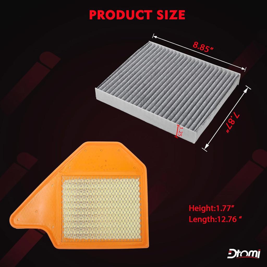 Engine And Cabin Air Filter Compatible With Chrysler Dodge Volkswagen Vehicle Town & Country 2011-2016, Grand Caravan 2011-, C/V 2012-2015,
