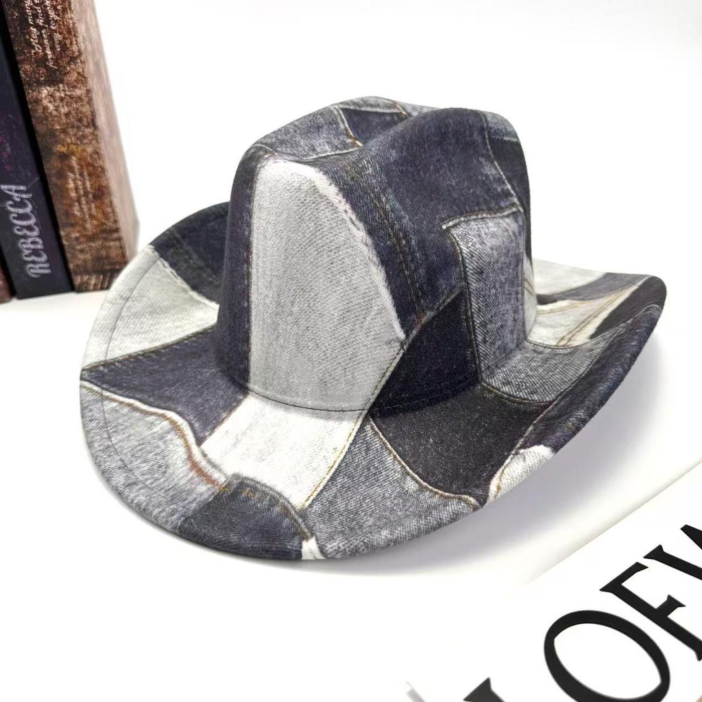 Mountaineering Top Hat Western Cowboy Hat Retro Retro Color Matching One-Word Jazz Hat