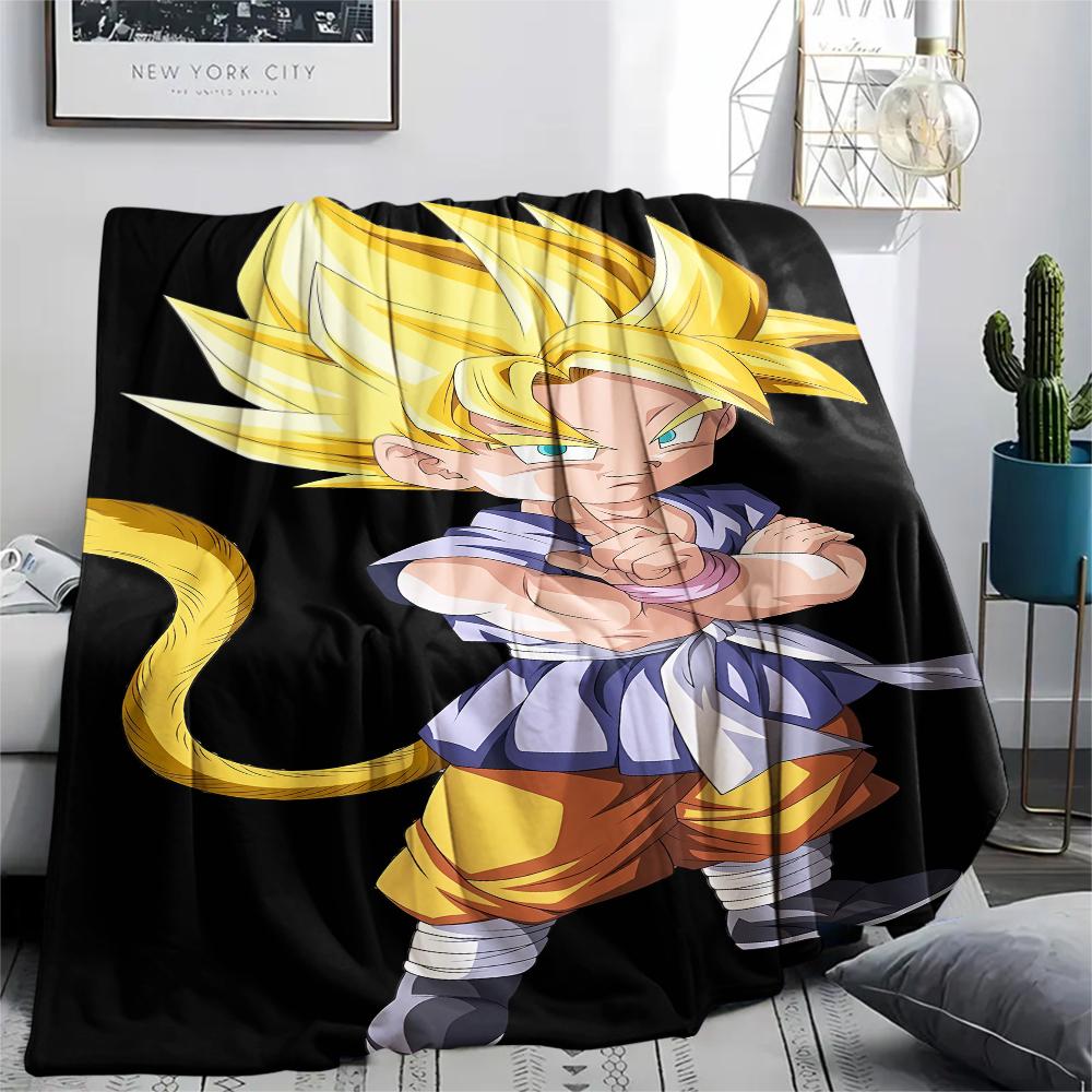 Dragon Ball character Print Flannel Blanket High quality Comfortable for All Seasons Home Decor Warmth and Comfort Perfect for Christmas Gifts