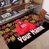 Custom Name Text Crystal Velvet Rug,Gorilla Tag Soft Plush Decorative Non Slip Floor Carpet