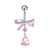 Premium Stainless Steel Navel Ring Hypoallergenic Sparkling Zircon Belly Button Piercing for Party