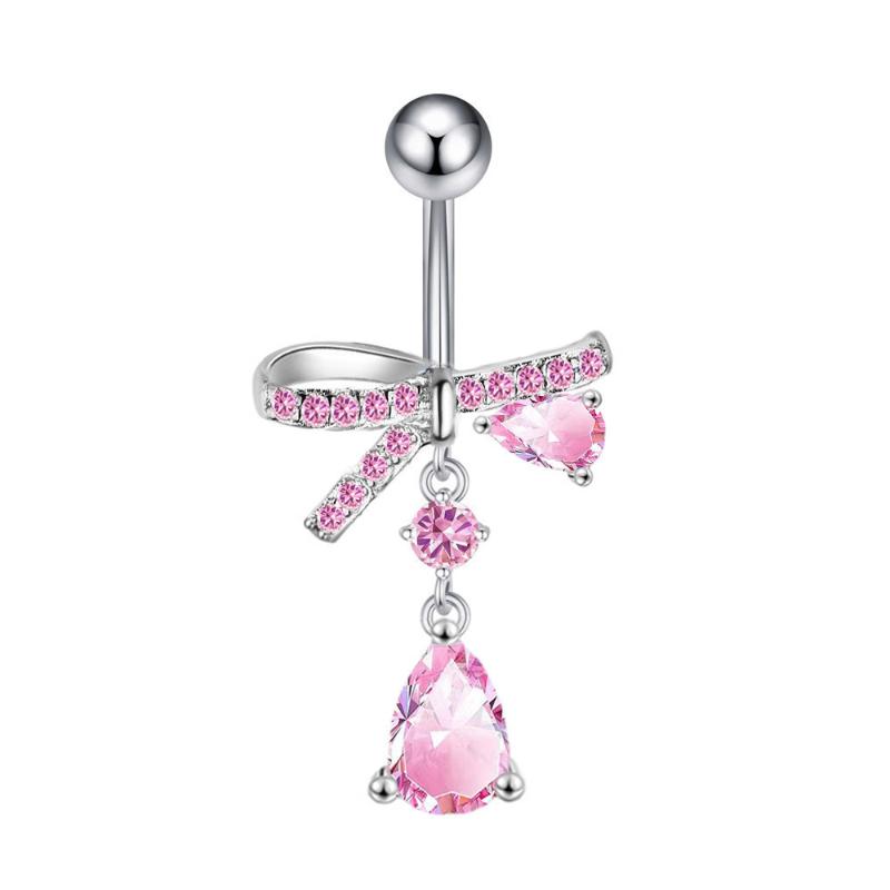 Premium Stainless Steel Navel Ring Hypoallergenic Sparkling Zircon Belly Button Piercing for Party