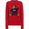 Polo Polo Bear Pattern Embroidered Long Sleeve Crew Neck Knit Sweater Women Sweater WMPOSWEN6810316-D71
