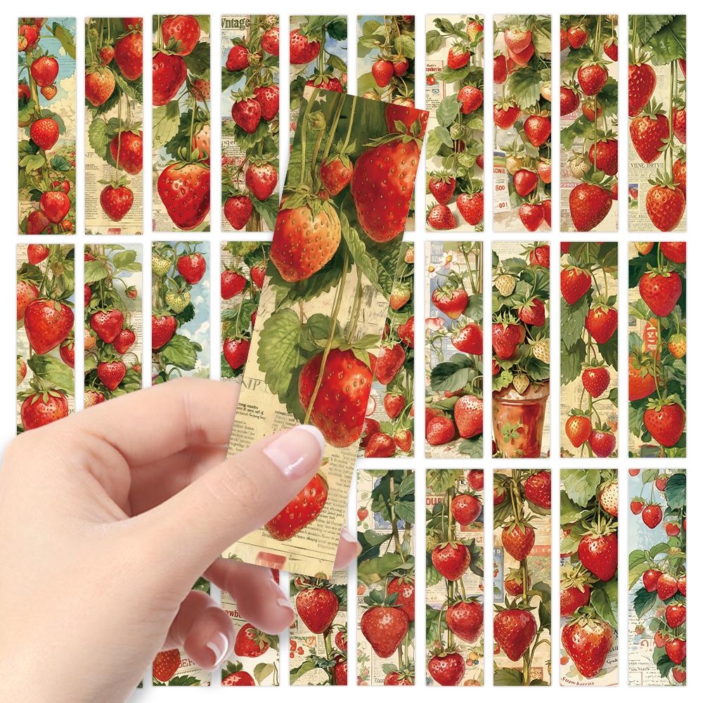 32pcs, Illustrated Strawberry Bookmark, Suitable for Teachers, Readers, and Enthusiasts, Gifts, Bookmarks, Parties, Birthdays