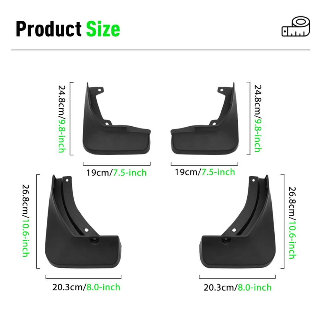 4PCS Splash Guards Mudguards Compatible with Skoda Octavia A7 5E Combi / Estate / Wagon  2017 2018 2019