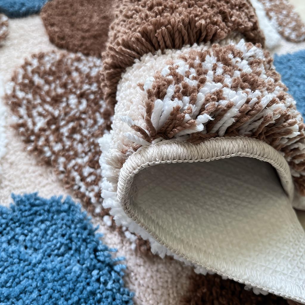 [Weiche Badematte] Weiche Plüsch-Kieselform-Badematte | Rutschfeste Rückseite, Ultrafine Polyester-Mischung, Mehrfarbige Optionen für Schlafzimmer- & Wohnzimmerdekor