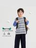 Boys' Trendy Striped Long-Sleeve Faux Two-Piece T-Shirt - 2026 Autumn Style