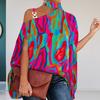 Autumn Blouse Rich Colors Loose Baggy One Shoulder Women Tops Women Clothes