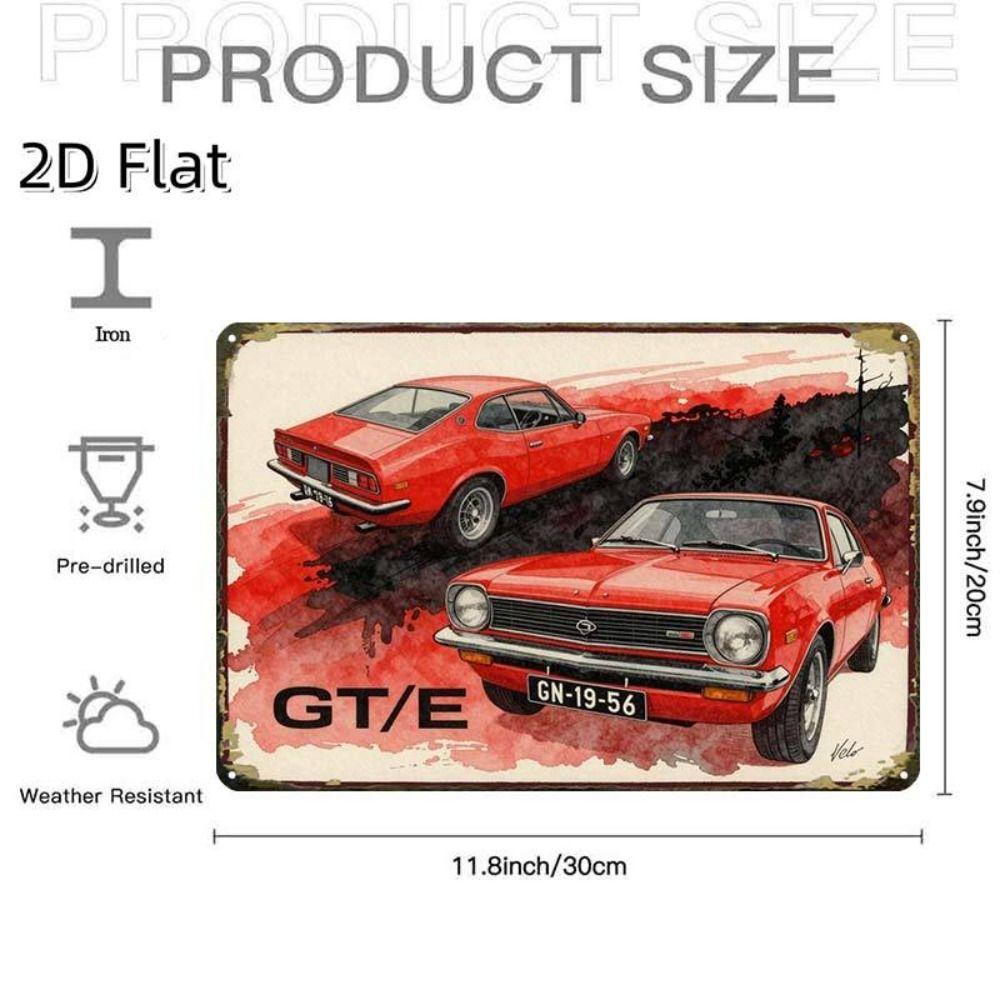 Vintage Metal Car Sign Decor Gift For Auto Lovers Garage Wall Art