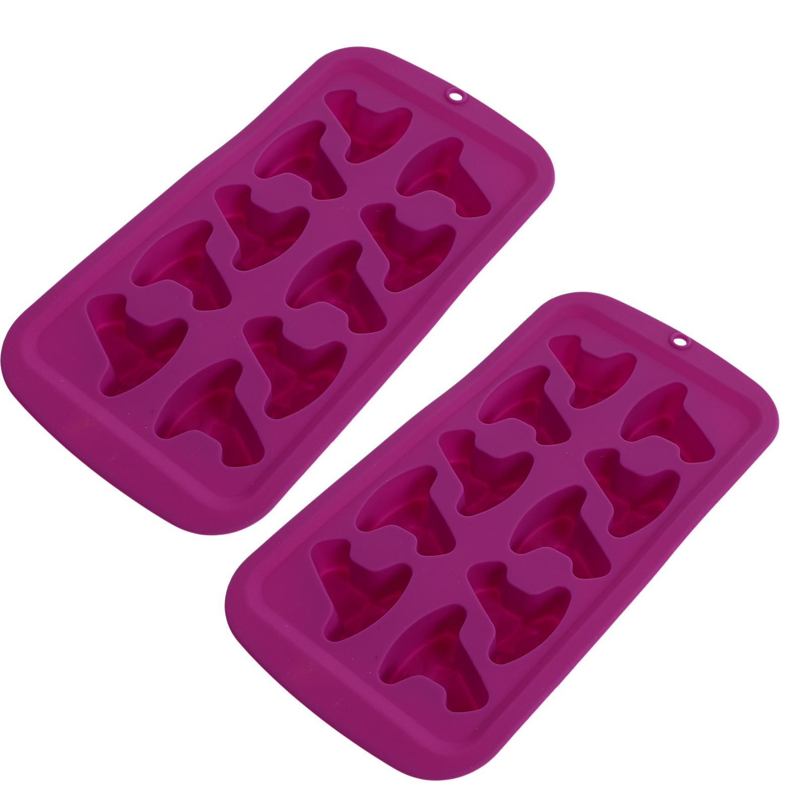 

2 шт. силиконовые формы для шоколада, формы для ежедневного использования, аксессуары для выпечки, в форме шляпы волшебника, забавные формочки для приготовления льда из силикагеля, из двух частей фиолетовый