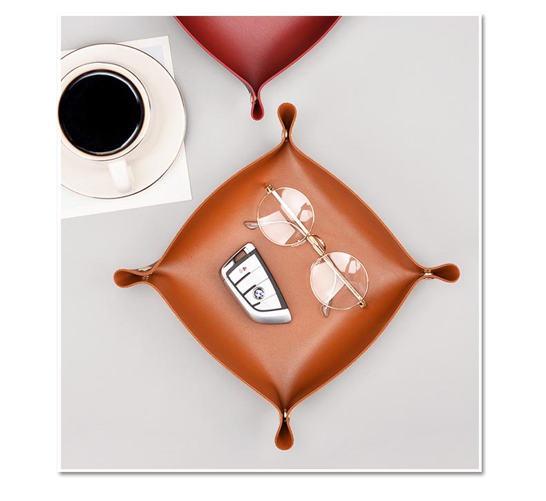 Nordic Leather Storage Tray for Keys, Cosmetics, and Sundries