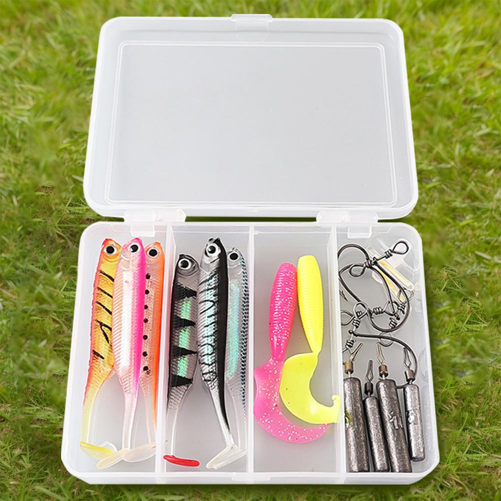 Bait Tackle Kit With Jig Heads Hooks Bait Fishing Lures Bait for Saltwater Freshwater Trout Bass Salmon Fishing