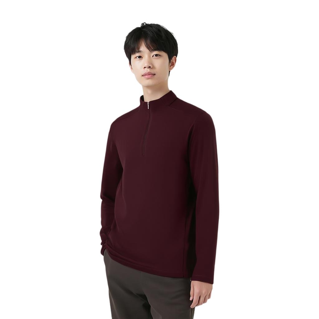 Anta Champion All-Weather Series Solid Color Stand Collar Simple Versatile Long Sleeve Knit Shirt Men tops 152610401-6