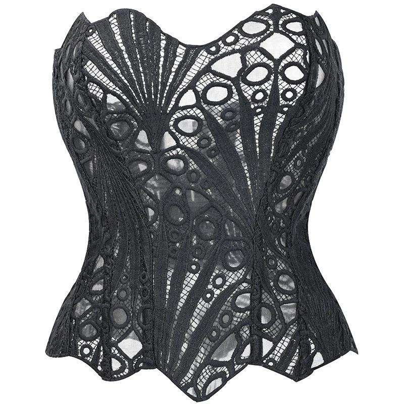 European Royal Court Style Lace Bustier - Body Shaping Mesh Top