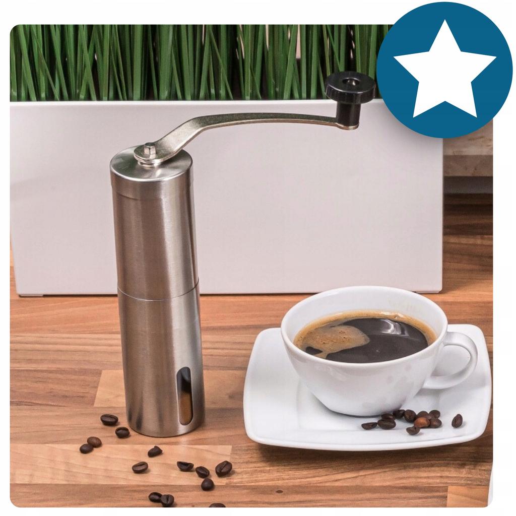 Manual Grinder for Coffee, Pepper, Coarse Grains, Steel, Modern Loft Design