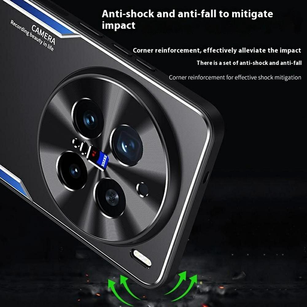 

For vivo X200 Pro 5G Case Aluminum Alloy+TPU Shockproof Phone Cover Silver