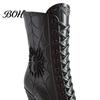 Decorative Mantel Ornament Gothic Witch Boot Vase, Halloween Table Centerpiece Black Spider Web Rose Container High Heel, Flower Holder for