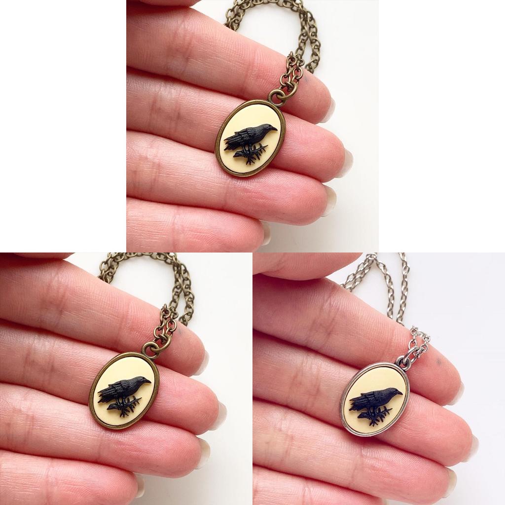 Geometric Crow Pendant Necklace With Alloy And Electroplating For Women