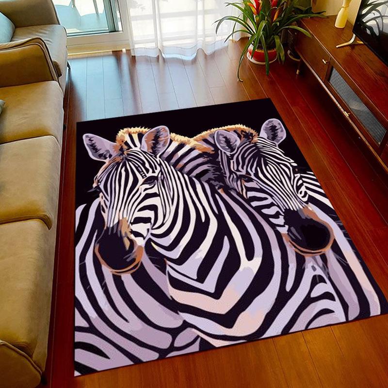 Wild Animal Zebra Area Rug Large,Carpet Rug for Living Room Bedroom Kitchen Doormat Decoration, bedroom decor  carpets cool