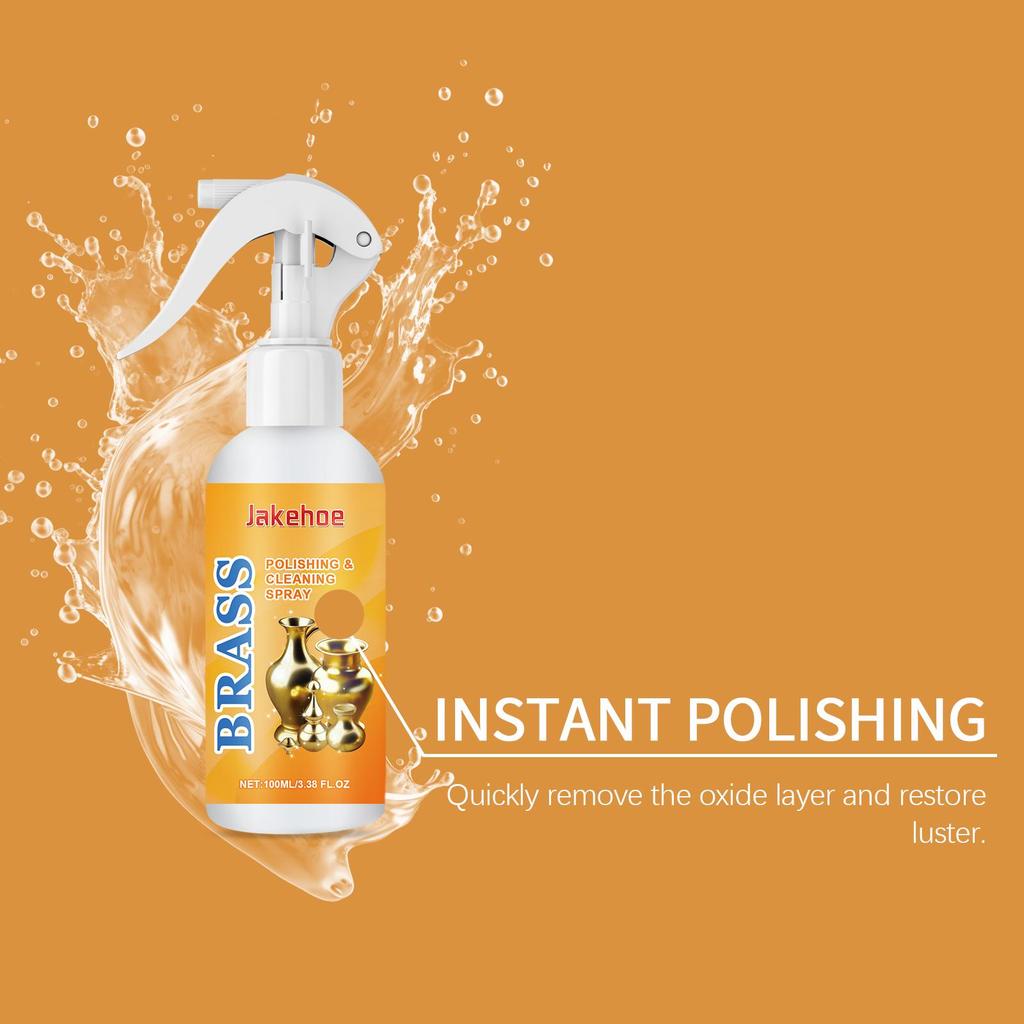 Jakehoe Brass Polishing Cleaning Spray Tarnish Removing Polishing Brightening Gentle Maintenance Brass Care Spray