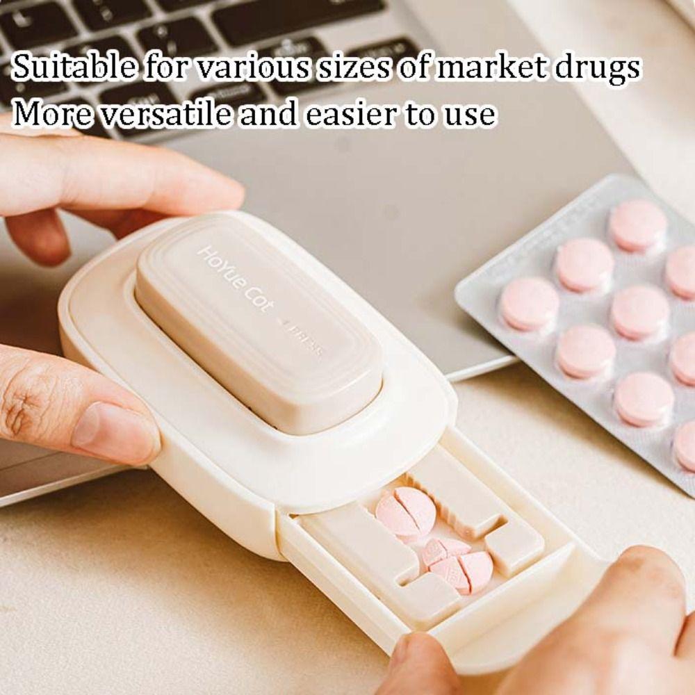 2/4 Parts Pill Cutter Pill Divider Storage Box Crusher Divider  for Small or Large Pills