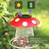 Mangeoire à oiseaux en métal champignon Fer Mignon Lumière solaire Extérieur Suspendue Mangeoire à oiseaux pour Cour Jardin Balcon