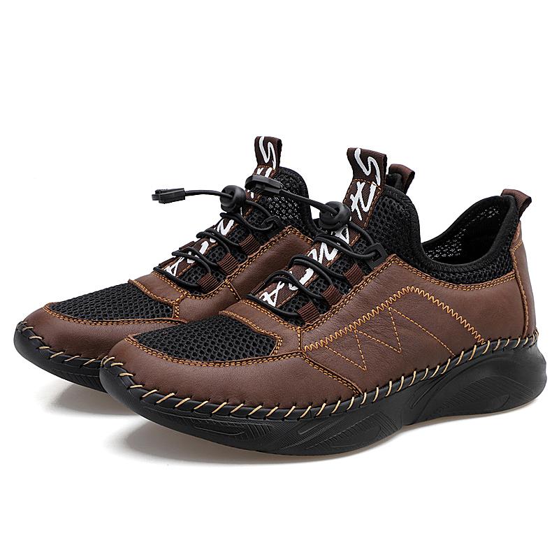 2025 Summer Men's Mesh Hiking Shoes Breathable Anti-Slip Climbing Shoes Outdoor Running Sneakers Leisure Walking Footwear 48