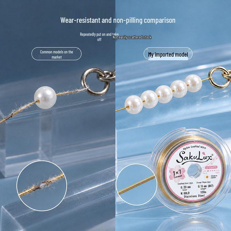 Ultra-Fine Steel Wire & Soft Thread for Pearl Necklace and Bead Bracelet DIY