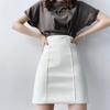 White PU Skirt Women High Waist Bodycon Mini Skirts Fashion Ladies