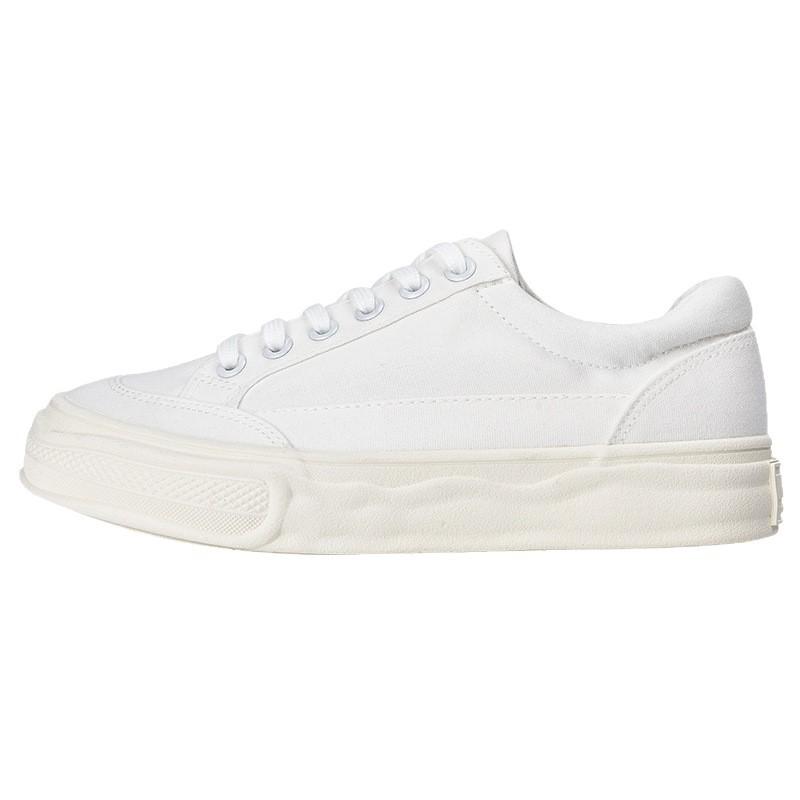 Thick-soled White Canvas Shoes Women's 2025 New Super Fire Little White Shoes Versatile Casual Shoes Soft Baseplate Shoes with Skirts