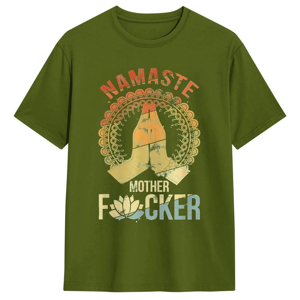 Namaste Mother TShirt Summer Pure Cotton TShirts For Unisex Novelty Print Tee Shirt ShortSleeve Funny Top Tees