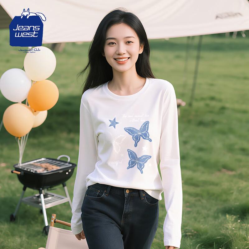 JEANSWEST CLUB Women s Long Sleeve Cotton T-Shirt S