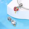 Red Love Skull Lock Charms Copper Original Beads Fit Originalcharms Bracelet Beads Jewelry Gifts For Women