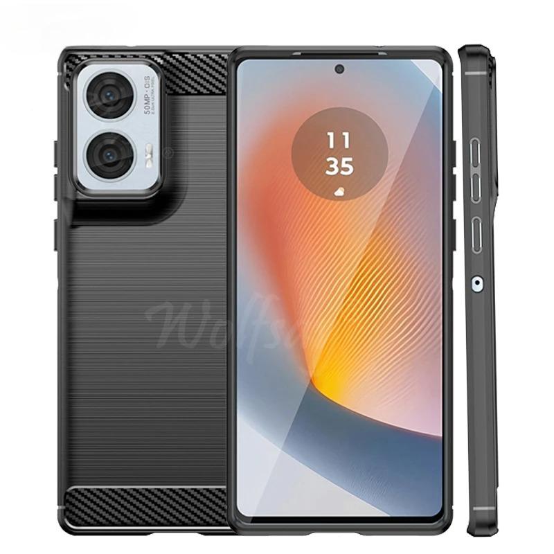 For Motorola Edge 50 Fusion Case Anti-knock Silicone Carbon Fiber Cover Moto Edge 50 Fusion Case For Moto Edge 50 Fusion Case