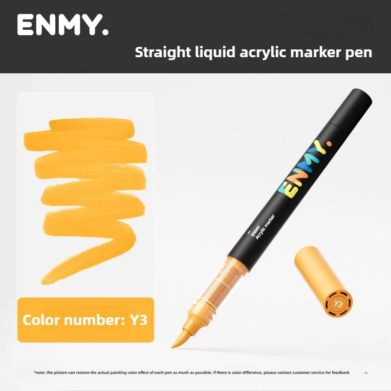 1 Pieza ENMY 60 Colores Marcadores Acrílicos Líquidos Directos Mezclables Punta Suave No Transparentes Marcadores de Arte Material Escolar Papelería