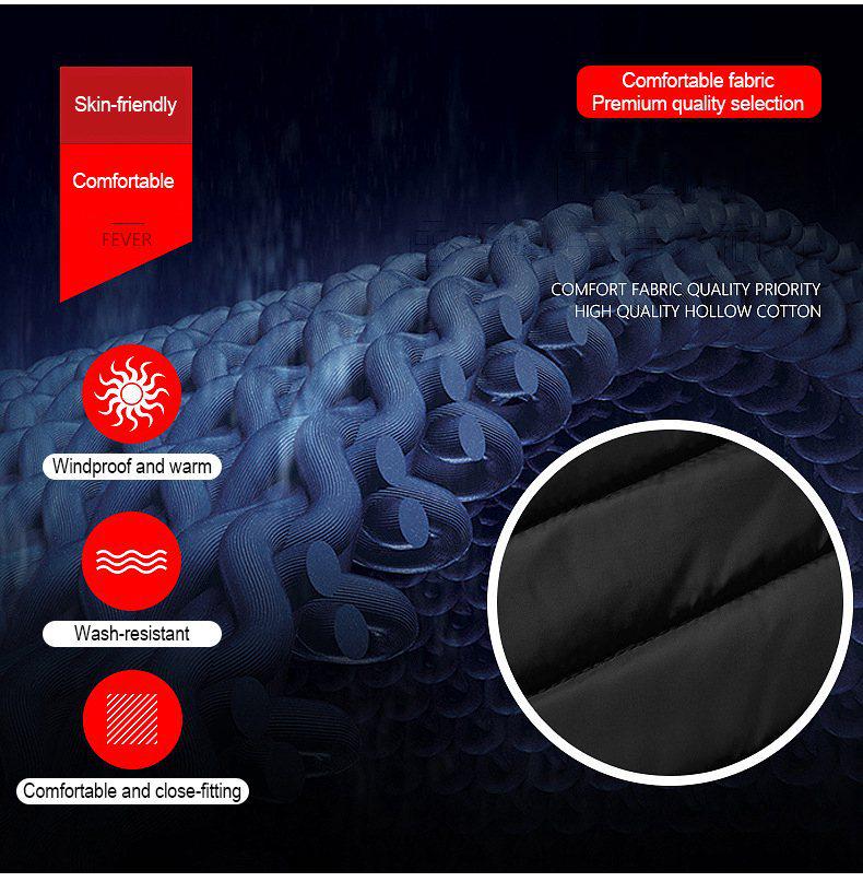 Unisex Plus Size Cotton Heated Vest with Rechargeable Smart Temperature Control