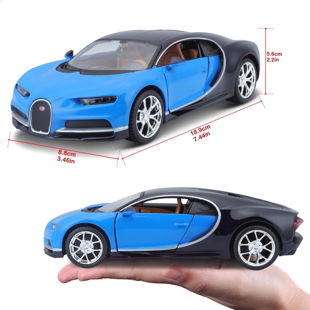 Maisto 1/24 Bugatti Chiron 2015 Blue / Diecast Model Car, Finished Product, 31514 BU