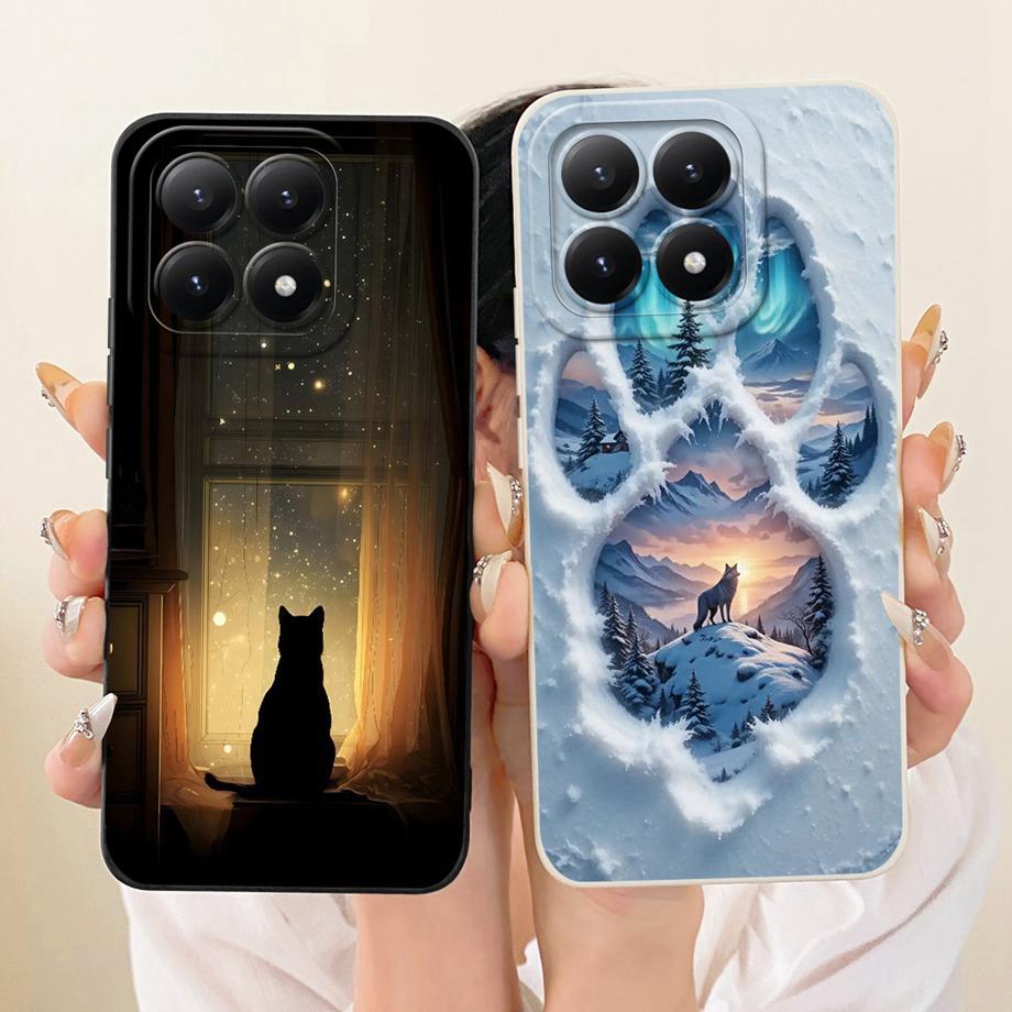 Phone Case For Xiaomi 15T Pro New Fashion Black Cat Cartoon Dragon Animals Pattern Bumper For Xiaomi Mi 15T Liquid Silicone Capa